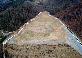 Imagen aérea del espacio de Oterre que se pretende destinar al ocio de la población ermuarra.