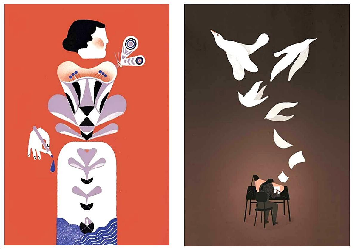 Ilustraciones de Yolanda Mosquera y Maite Mutuberria creadas para la ocasión inspiradas por Nor-Nai.