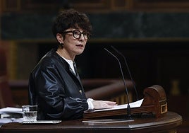 La portavoz del PNV en el Congreso, Maribel Vaquero, este miércoles durante el pleno.