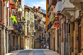 Imagen de las viviendas ubicadas en el casco viejo durangués.