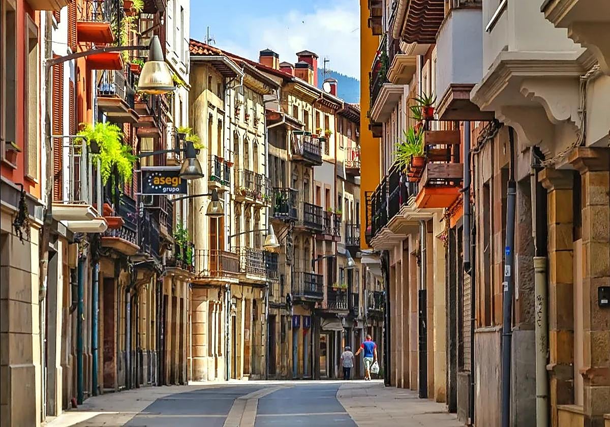 Imagen de las viviendas ubicadas en el casco viejo durangués.