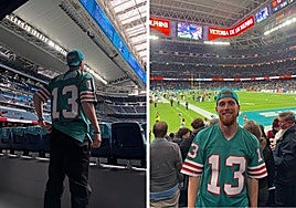 Carlos Vicente, en el Bernabéu con la NFL.