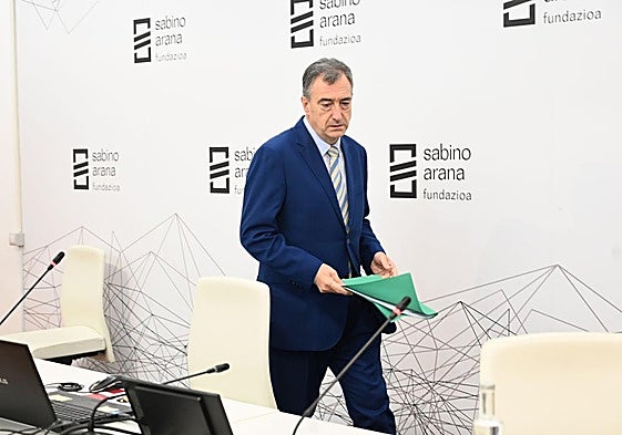 El presidente del EBB del PNV, Aitor Esteban, en un acto de la Fundación Sabino Arana.