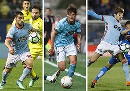 Jonny, Denis Suárez y Lucas Boyé, en sus etapas como jugadores del Celta.