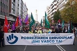 Manifestación por el SMI vasco del pasado martes, 12 de noviembre, en Bilbao.
