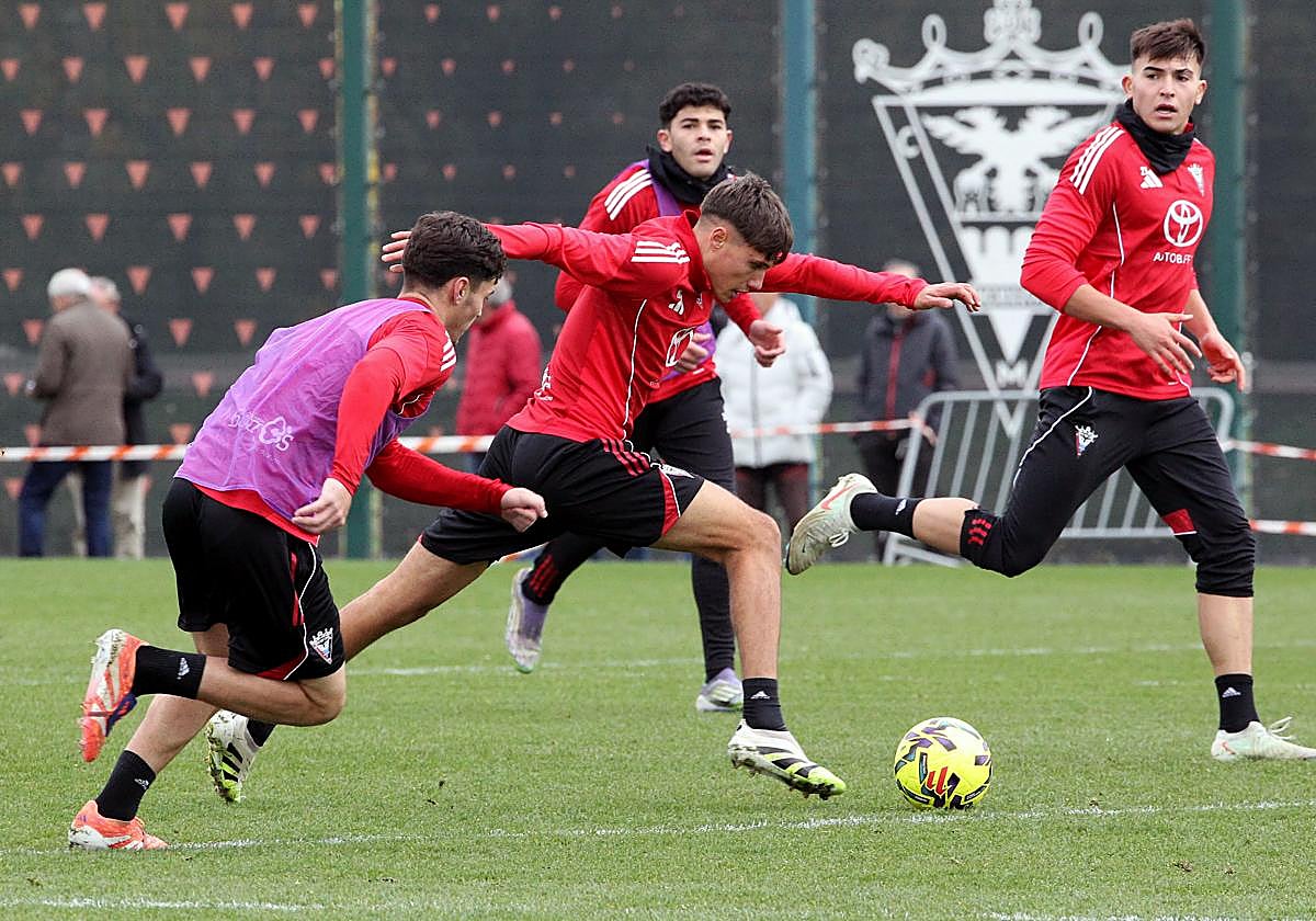 Los jugadores del Mirandés afrontarán hoy el penúltimo entrenamiento antes de viajar a Málaga.