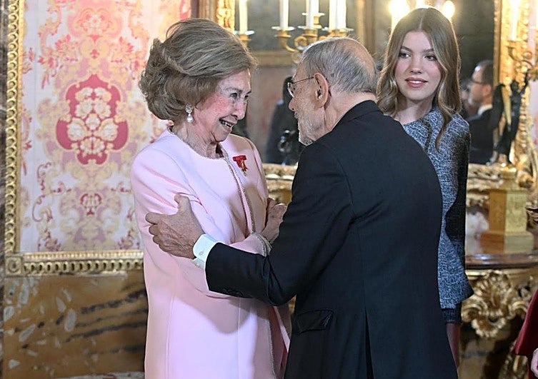 La Reina Sofía, Javier Solana y la Infanta Sofía.