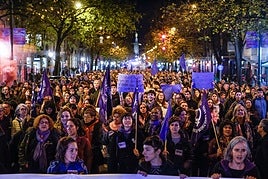 Manifestación en contra de la violencia machista.