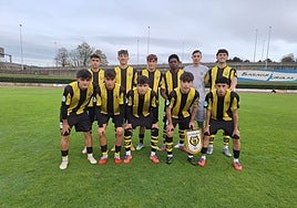 El once inicial del Basconia en su empate a tres contra la UD Logroñés.