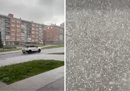 Granizada en Leioa este mediodía.