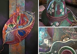 Detalle de tres piezas que se exponen en Ataria.