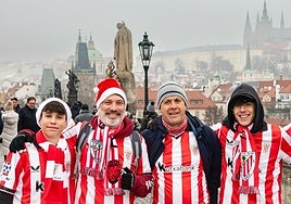 La afición del Athletic en Praga