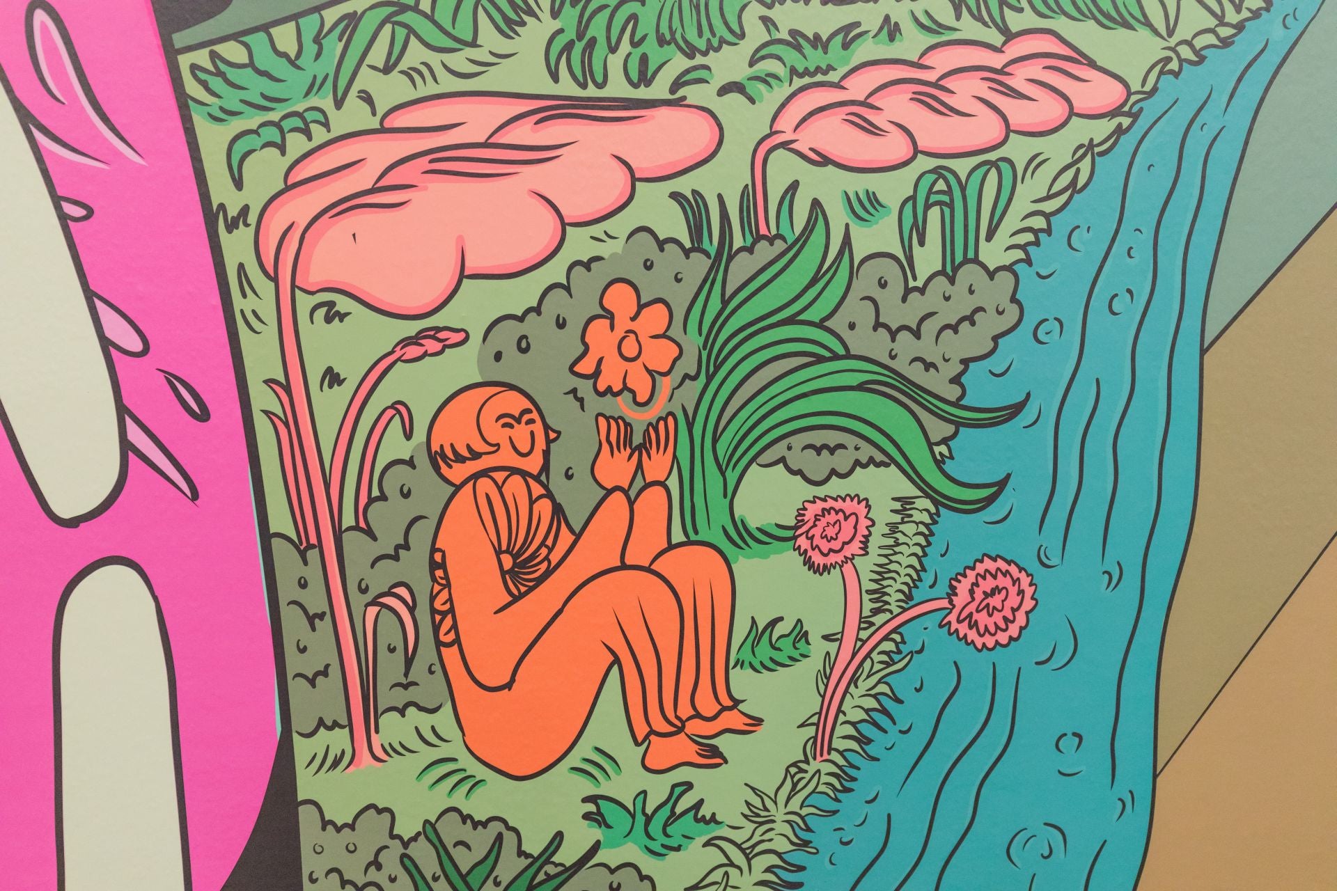 Los detalles del mural de la ilustradora Raisa Álava en Artium