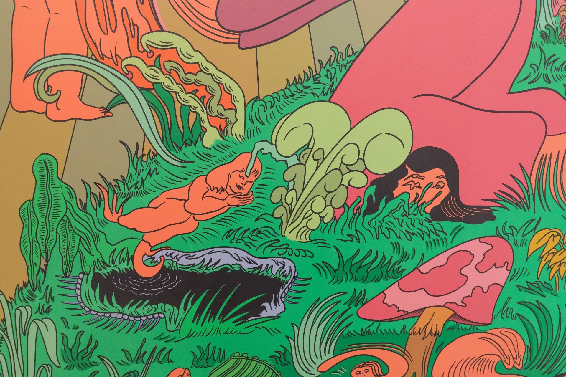 Los detalles del mural de la ilustradora Raisa Álava en Artium