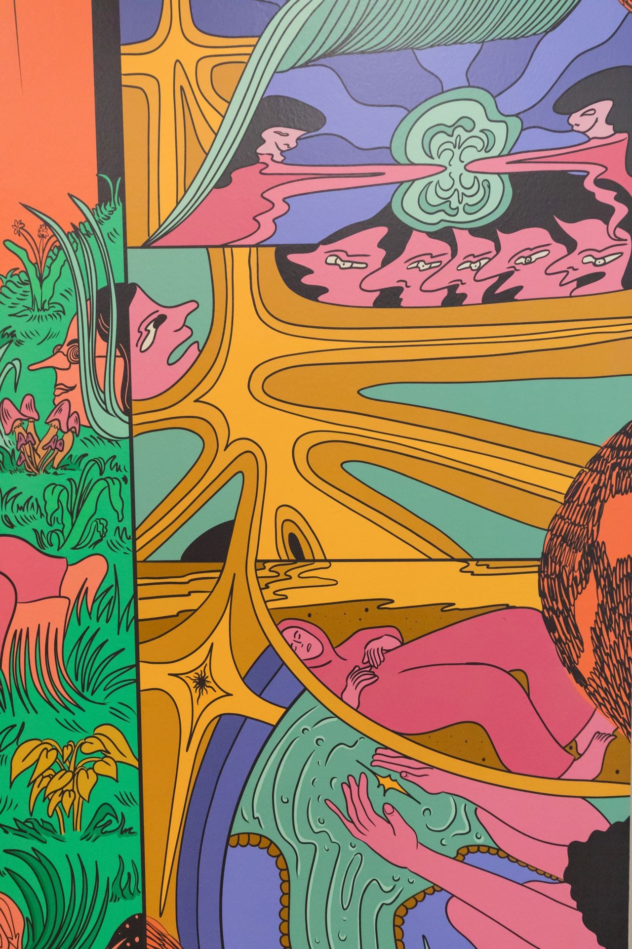 Los detalles del mural de la ilustradora Raisa Álava en Artium