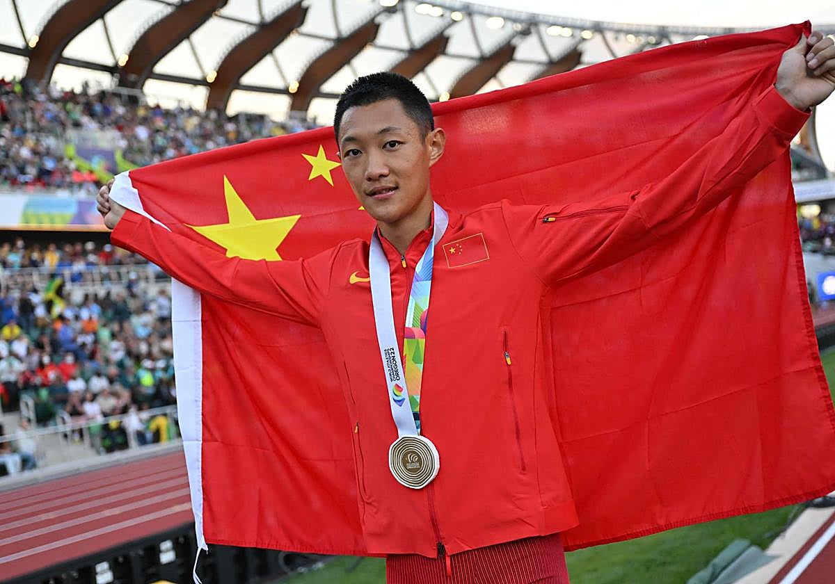 Wang, tras ganar el oro en el Mundial de 2022.