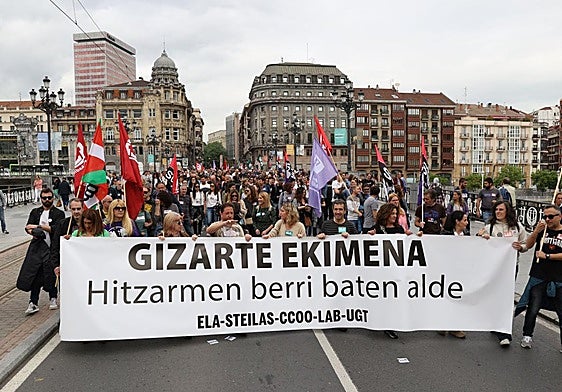 Imagen de archivo de una manifestación de trabajadores de los centros de iniciativa social.