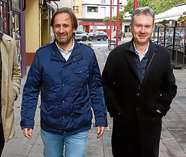Sergio Montoya junto a Javier Lacalle durante una de las últimas visitas a Miranda.