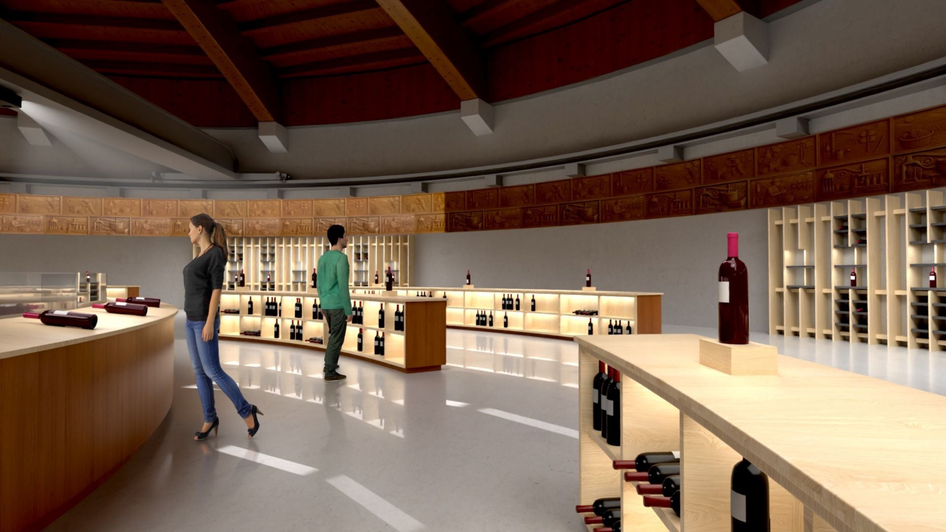 Vista de la tienda, donde se podrán comprar los mejores vinos alaveses.