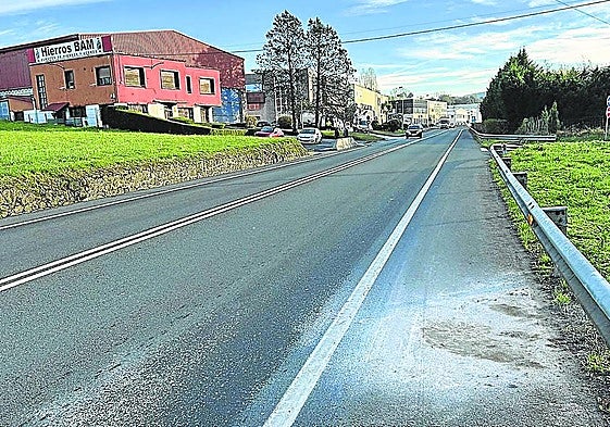 Tramo de la N-634 en el que se produjo el atropello, en Berriz.