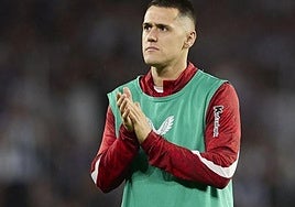 El delantero guipuzcoano Urko Izeta en San Mamés.