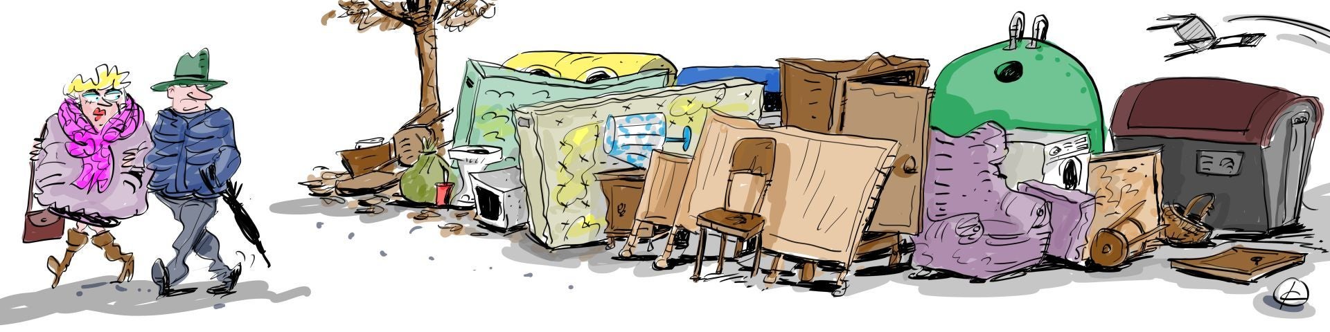 La viñeta de Cerrajería sobre la falta de civismo a la hora de tirar la basura en Vitoria