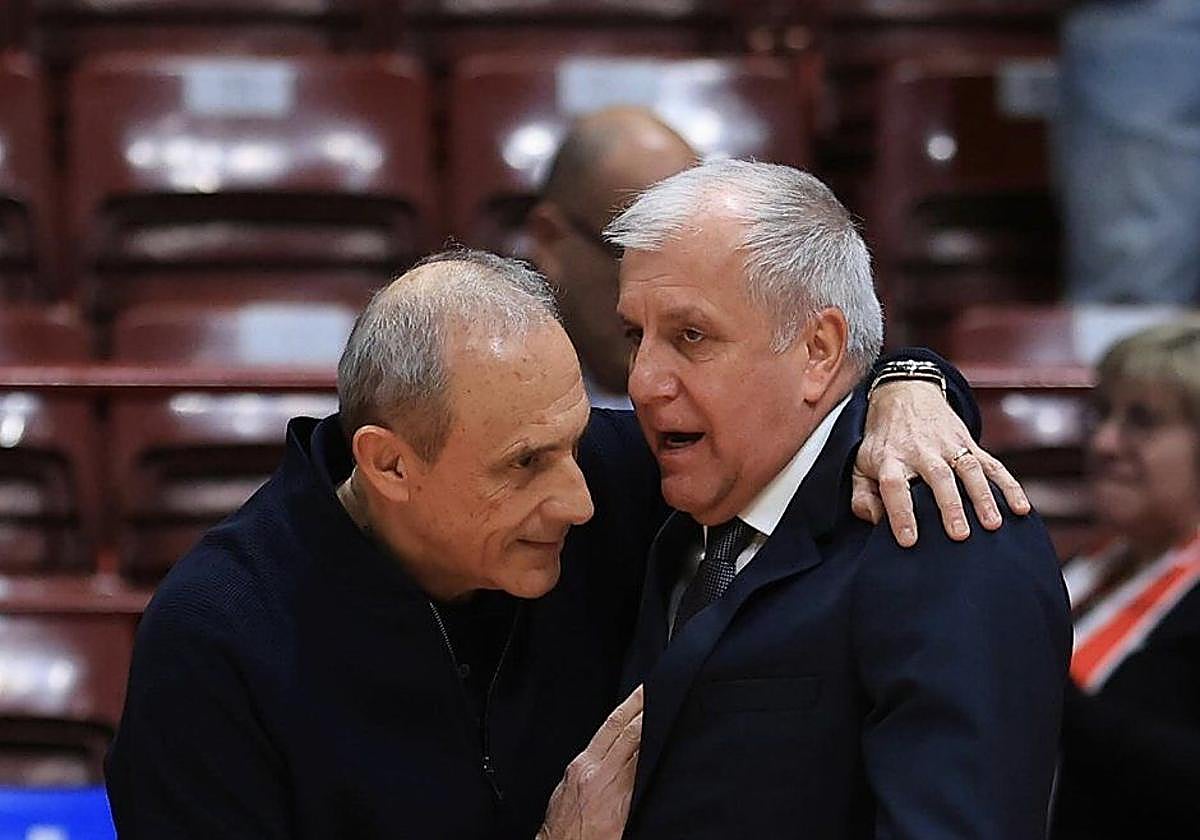 Ettore Messina y Zeljko Obradovic.