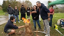 El horno fue construido desde cero por los propios estudiantes.