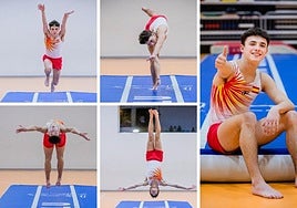 Oier Ponti, en su lugar de entrenamiento.