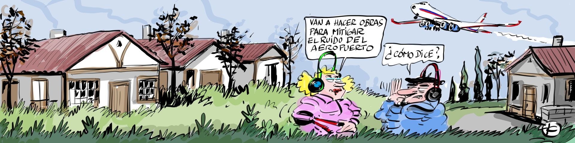 La viñeta de Cerrajería sobre las obras para mitigar el ruido en viviendas y edificios junto al aeropuerto de Vitoria