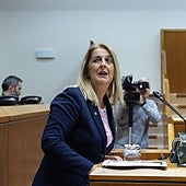 Ainhoa Domaica, en el Parlamento.