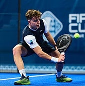 Eneko Arija durante el campeonato del mundo por parejas en Kuwait.