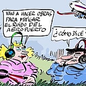 La viñeta de Cerrajería sobre las obras para mitigar el ruido en viviendas y edificios junto al aeropuerto de Vitoria