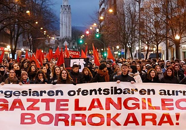 Manifestación de GKS en Bilbao en enero de 2023, una de sus primeras demostraciones de fuerza.