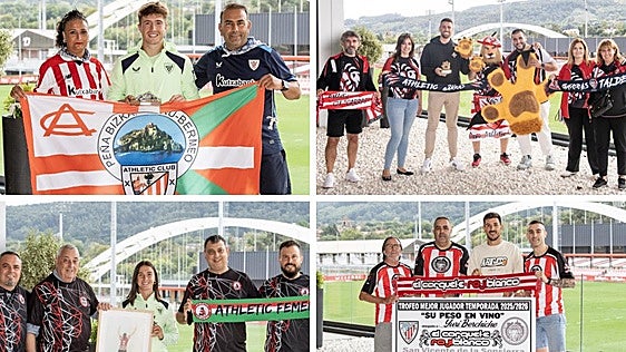 Las peñas del Athletic entregan sus premios en Lezama: Simón, Azkona, Yuri y su peso en vino...