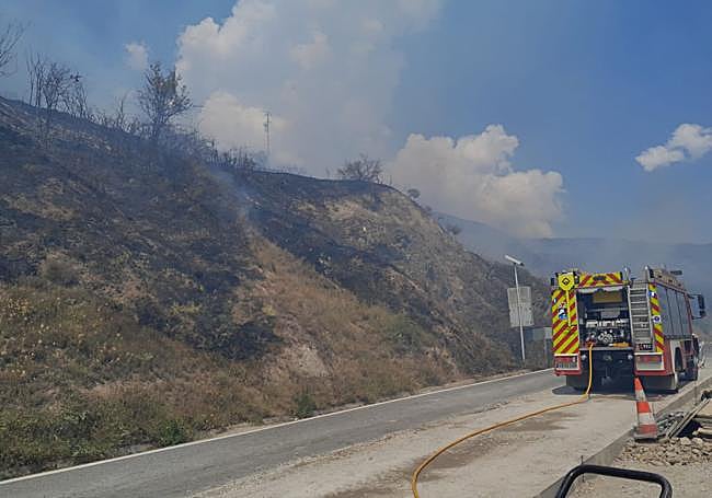Imagen de la zona incendiada en Salinas de Añana.