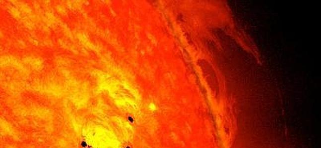 La mancha captada en el Sol. / Foto y vídeo: NASA/SDO/AIA/HMI/Goddard Space Flight Center