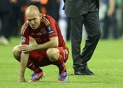 Imagen de Robben cuando perdió la final de la Liga de Campeones la temporada pasada. / Odd Andersen (AFP)