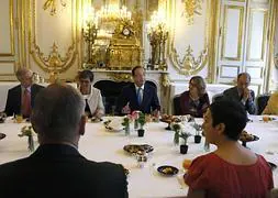 El presidente francés, François Hollande, durante un acto, ayer, en el Elíseo. / Afp