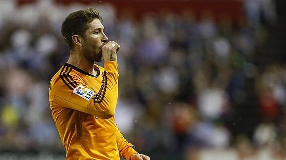 Ramos dedicó el gol a su hijo recién nacido. 