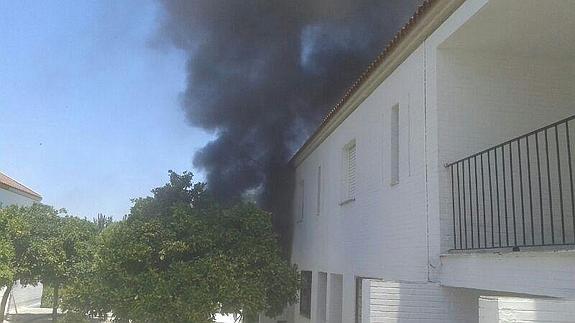 La casa de 'Los chorizos' ardiendo. 