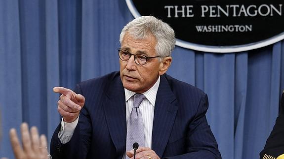 El secretario de Defensa de Estados Unidos, Chuck Hagel, en rueda de prensa