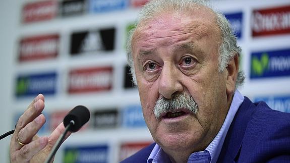 Del Bosque, durante una rueda de prensa. 