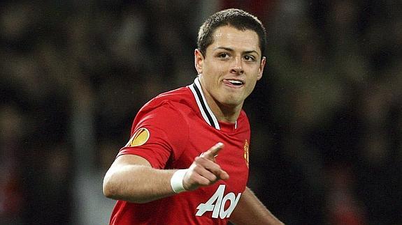 'Chicharito', en su etapa en el Manchester United. 