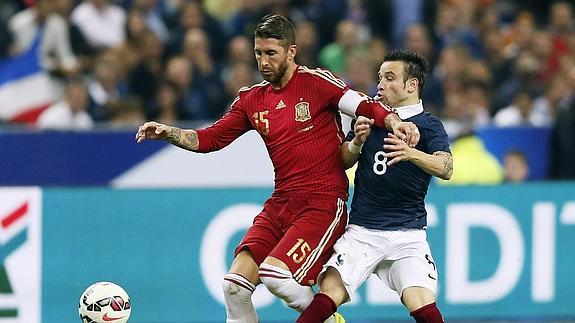 Sergio Ramos pelea con Valbuena. 