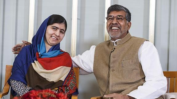 Malala Yousafzai y Kailash Satyarthi, hoy en Oslo.