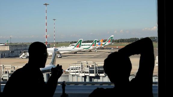 Vista del aeropuerto Leonardo Da Vinci 