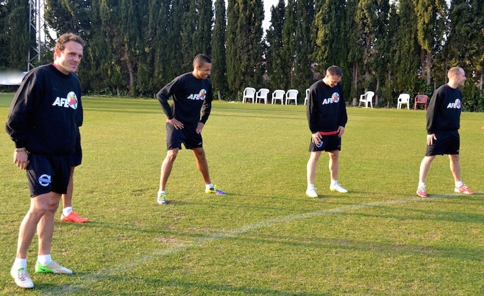 Los jugadores, en un entrenamiento. 