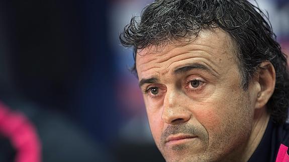 Luis Enrique, en rueda de prensa. 