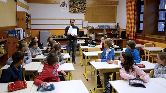 Alumnos en un día de clase. 